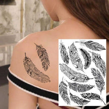 Load image into Gallery viewer, 53 Sheets Black Lace Temporary Tattoos Sticker Butterfly Flower Fake Tatoo Sticker Sexy  Black Henna Temporary Tattoos For Women
