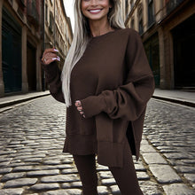 Load image into Gallery viewer, Women’s Solid Color 2-Piece Tracksuit — Crewneck Sweatshirt
