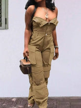 Load image into Gallery viewer, Tube Snap Down : Cargo Jumpsuit
