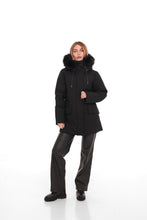 Load image into Gallery viewer, Onyx Genuine Fox Fur Vest-Lined Wool Blend Parka
