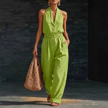 Load image into Gallery viewer, Women's Knitted V-Neck Slim-Fit Cropped Jumpsuit
