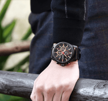 Load image into Gallery viewer, Men's Waterproof Elegant Sport Watch With Chronometers Day View, Leather  Belts And Hardlex Scratch Resistant Glass Perfect Gift For Him
