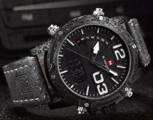 Load image into Gallery viewer, Men's Multifunction Digital Analog Waterproof Watch With Alarm And Automatic Time Zones Unique Design Excellent Gift
