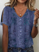 Load image into Gallery viewer, Women’s Lace Heart Print T-Shirt – Summer Short Sleeve Casual Top
