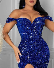 Load image into Gallery viewer, Sequin Tube Top Party Dress Hip Evening Dress
