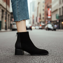 Load image into Gallery viewer, Women’s Suede Mid-Heel Martin Boots – Chic Casual Ankle Boots
