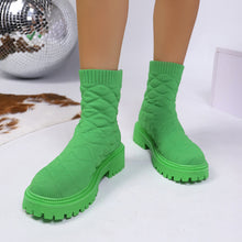 Load image into Gallery viewer, Women's Sporty Sock Ankle Boots – Height-Increasing Square Heel
