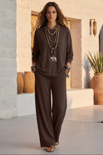 Load image into Gallery viewer, Women's Batwing-Sleeve Oversized Top &amp; Wide-Leg Pants Set
