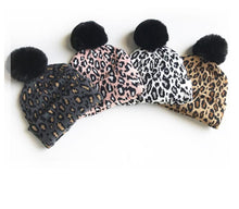 Load image into Gallery viewer, Matching Family Outfits Leopard Children Hats Mother Kids Hats Winter Kids Caps For Mother &amp; Daughter in Elegan Leopard Design
