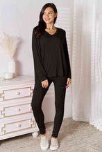 Load image into Gallery viewer, Basic Bae Full Size V-Neck Soft Rayon Long Sleeve Top and Pants Lounge Set
