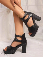 Load image into Gallery viewer, Stylish Cutout Block : Heels Sandals
