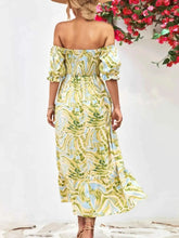 Load image into Gallery viewer, Smocked Printed Puff Sleeve : Midi Dress
