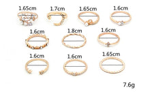 Load image into Gallery viewer, Bohemian Fashion Star Moon Love Pearl Leaf 10-Piece Ring
