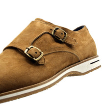 Load image into Gallery viewer, 56-100-CGN LEGERRA Sueded Goatskin Monkstrap, Cognac

