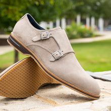 Load image into Gallery viewer, 56-105-SND LEGERRA Sueded Goatskin Monkstrap, Sand
