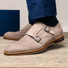 Load image into Gallery viewer, 56-105-SND LEGERRA Sueded Goatskin Monkstrap, Sand
