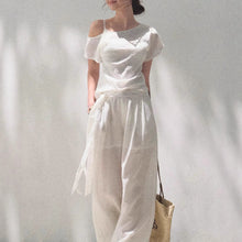 Load image into Gallery viewer, Linen Off-Shoulder Asymmetric Casual Set – 2 Colors, S–L
