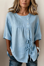 Load image into Gallery viewer, Women's Lace-Up Button Shirt
