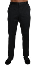 Load image into Gallery viewer, Dolce &amp; Gabbana Black Cotton Brocade Formal Trousers Pants
