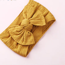 Load image into Gallery viewer, Modern Braid Nylon Bow Knot Solid Wide Nylon Headbands Turban Baby Girls Head Wrap For Girls
