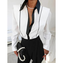 Load image into Gallery viewer, Women’s Black White Colorblock Shirt
