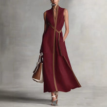 Load image into Gallery viewer, Women's Patchwork Cardigan &amp; Wide Leg Pants Set | Colorblock Linen
