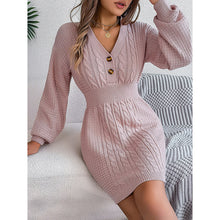 Load image into Gallery viewer, Women’s Cable Knit Sweater Dress

