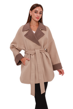 Load image into Gallery viewer, Sandro Cashmere Blend Overcoat in Beige
