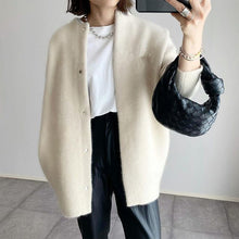 Load image into Gallery viewer, Women’s Wool-Like Oversized Coat — Solid Color, Long Sleeve Button-Up Trench
