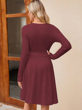 Load image into Gallery viewer, Women's Wrap A-Line Knit Dress Long Sleeve
