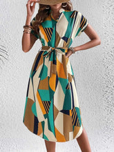 Load image into Gallery viewer, Stylish Tie Waist : Short Sleeve Dress
