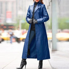Load image into Gallery viewer, European and American women's leather coat long coat
