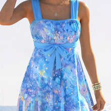 Load image into Gallery viewer, Pastel‑Splash Bow‑Tie Swim Dress

