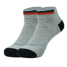 Load image into Gallery viewer, Mens athletic socks Striped Ankle Quarter Socks Cotton Low Cut Sizes 9-13

