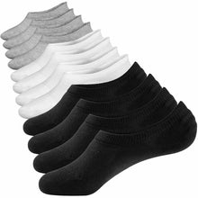 Load image into Gallery viewer, 3-12 Pairs Mens No Show Invisible Nonslip Loafer Solid Boat Cotton Low Cut Socks
