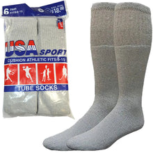 Load image into Gallery viewer, Men Athletic Socks Cotton Sports Solid Tube Socks sox Sizes 9-15
