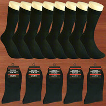 Load image into Gallery viewer, 3-12 Pairs Mens Solid Black Cotton Casual Formal Classic Dress Socks Size 10-13
