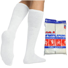 Load image into Gallery viewer, Men Athletic Socks Cotton Sports Solid Tube Socks sox Sizes 9-15
