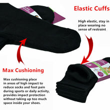 Load image into Gallery viewer, 3-12 Pairs For Womens Ankle Athletic Crew Cotton Solid Cushioned Socks Size 9-11
