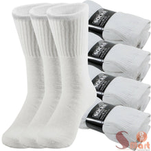 Load image into Gallery viewer, Lot 3-12 Pairs Mens Solid Sports Athletic Work Plain Crew Socks Size 9-11 10-13
