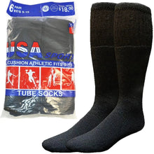 Load image into Gallery viewer, Men Athletic Socks Cotton Sports Solid Tube Socks sox Sizes 9-15

