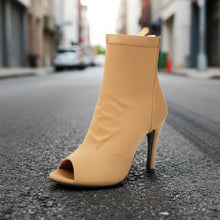 Load image into Gallery viewer, Women’s Peep Toe Stiletto Boots | High Heel Fishmouth Boots
