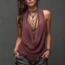Load image into Gallery viewer, Women's Halterneck V-Neck Backless Slim-Fit Knit Top
