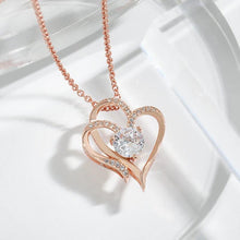 Load image into Gallery viewer, Zircon Double Love Necklace with Rhinestones 💖 Sparkling heart-shaped design for timeless elegance!
