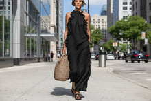 Load image into Gallery viewer, Women's Resort Ruffled Halterneck Sleeveless Open-Back Maxi Dress
