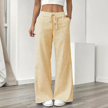 Load image into Gallery viewer, Women's Striped Print Straight Wide Leg Pockets Pants Casual Long Pants
