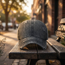 Load image into Gallery viewer, Washed Distressed Ponytail Baseball Cap
