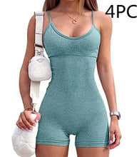Load image into Gallery viewer, Spaghetti Strap Shorts Jumpsuit Sports Yoga Workout Tight Romper Women Fashion Fitness Sportwear
