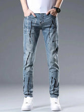 Load image into Gallery viewer, Men's Splatter-Paint Style Slim Fit Jeans
