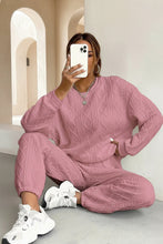 Load image into Gallery viewer, Women's Cable-Knit Texture Sweatshirt &amp; Jogger Pants Set
